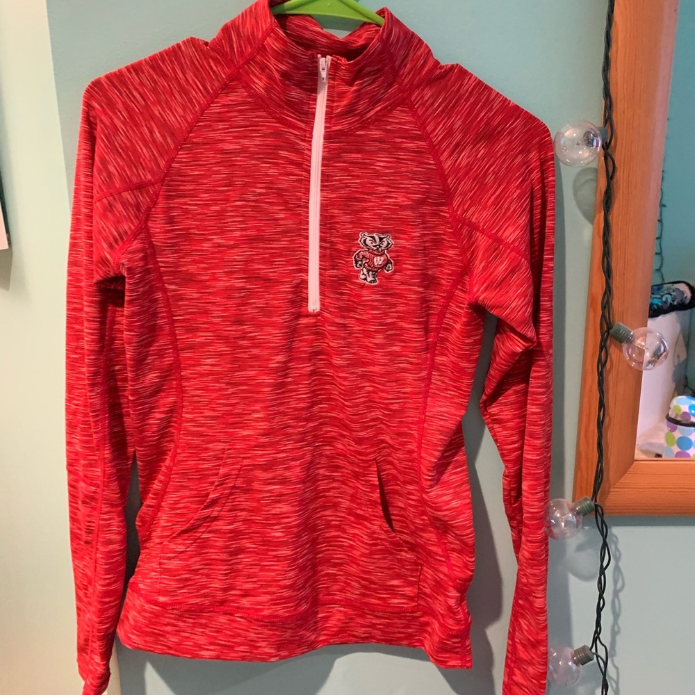 UW Madison red quarter zip